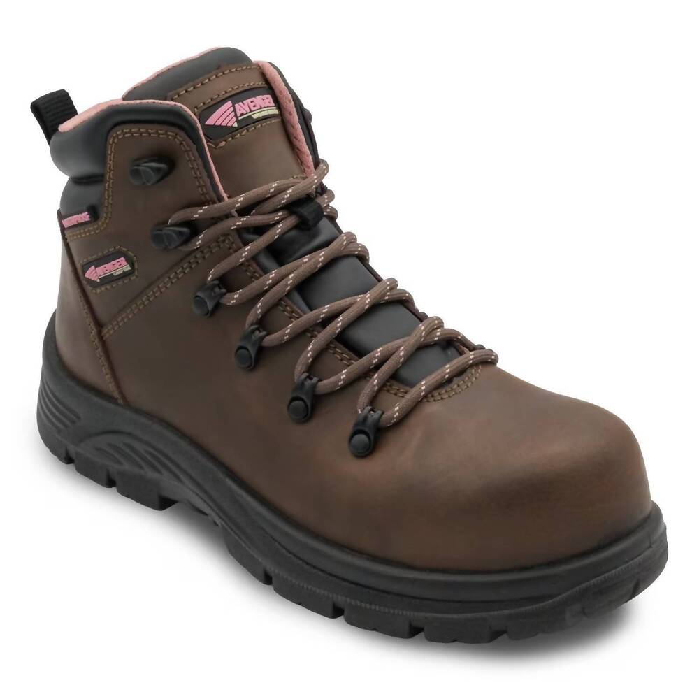 NEW AVENGER women's framer lite safety toe work boots in brown